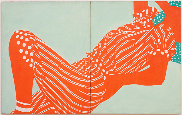 Milena USENIK, Figure with a Green Baret, 1975, 140cmx 225cm